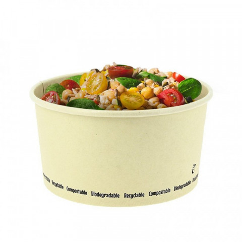 Contenitori compostabili per insalata in fibra di bambù (1000ml)