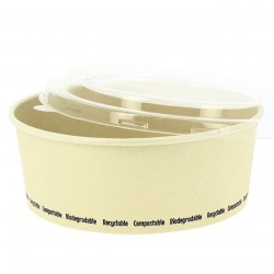 Compostable bamboo fiber salad container (1300ml)