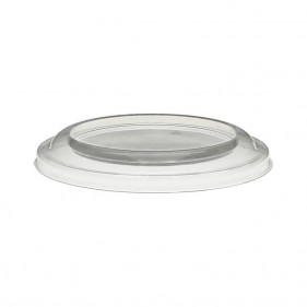 Tapa plana PET para tarrina tripot transparente
