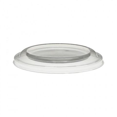 Flat PET lid for transparent tripot tub