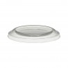 Flat PET lid for transparent tripot tub