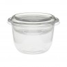 Flat PET lid for transparent tripot tub
