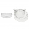Flat PET lid for transparent tripot tub