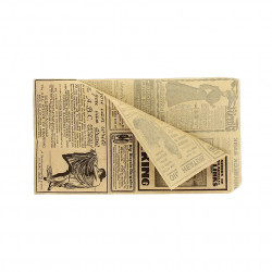 Decorated kraft bag open on two sides anti-grease (13x23cm)