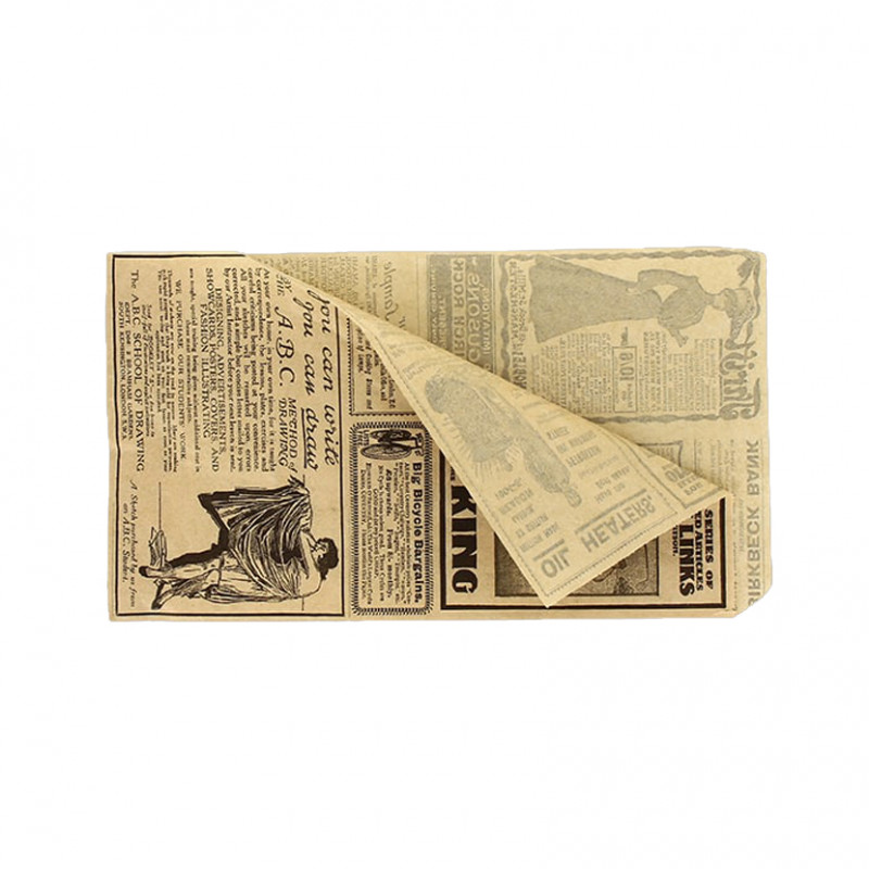 Borsa kraft decorata aperta su due lati antigrasso (13x23cm) Borsa kraft decorata aperta su due lati antigrasso (13x23cm)