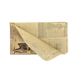 Decorated kraft bag open on two sides anti-grease (13x23cm)