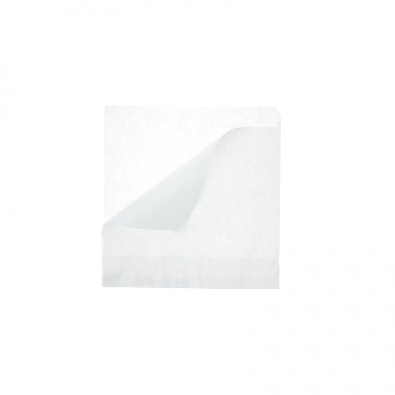 Papel anti-gordura branco com abertura dupla (13x12cm) Papel anti-gordura branco com abertura dupla (13x12cm)