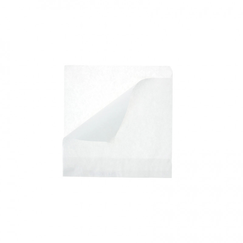 White anti-grease paper with double opening (13x12cm)