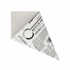 Grand cône papier carton ouvert journal 450ml