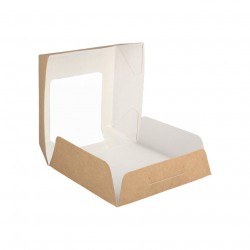 Small kraft lunch box with window (12x12x4cm)