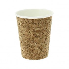 Vaso café para llevar de cartón y corcho compostable