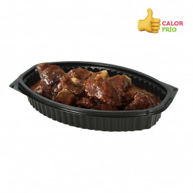 Reusable oval black base PP containers (380cc)