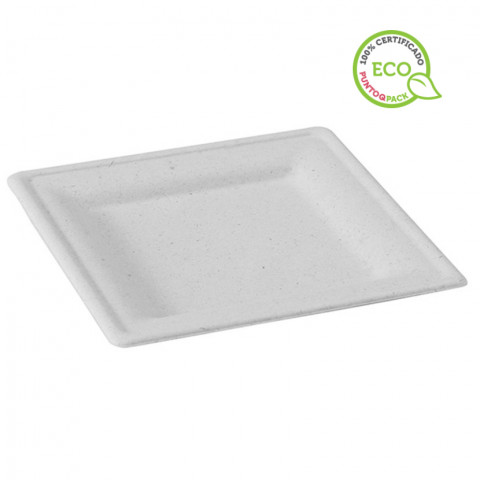 White square fiber plates 21cm