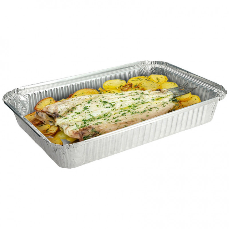 Contenitori rettangolari in alluminio con ricciolo (2200cc) Contenitori rettangolari in alluminio con ricciolo (2200cc)