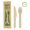 Pack de talheres de madeira 100% biodegradável grau A (16,5cm)