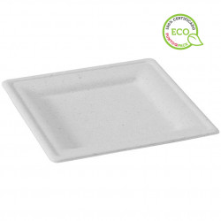 White square fiber plates 26cm