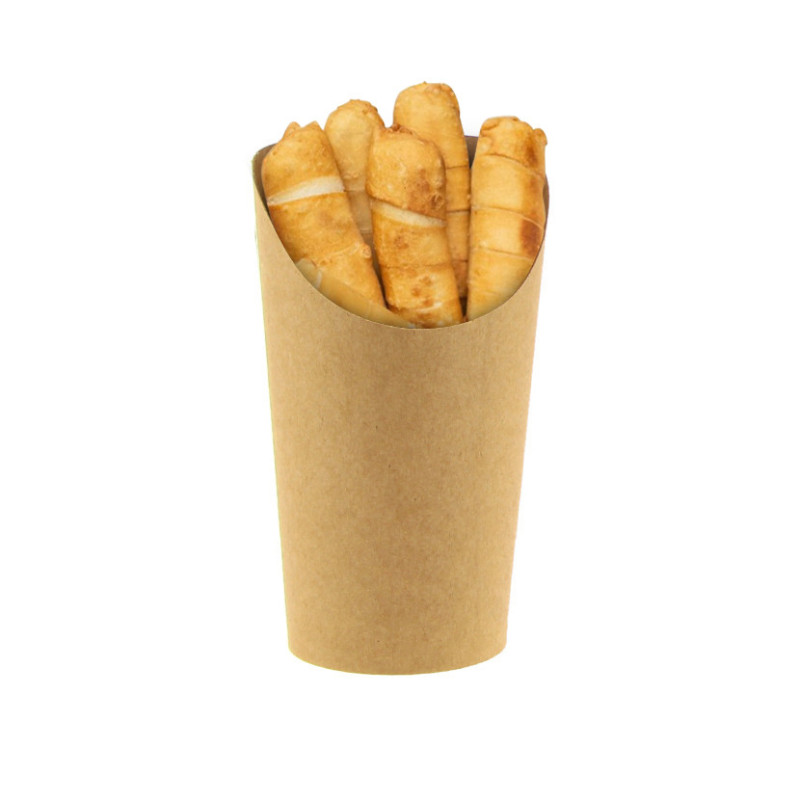 Copo de cartão kraft para bubble waffle, fritos e wraps (16 Oz)