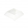 Tapa de plástico plato fibra cuadrado 16cm