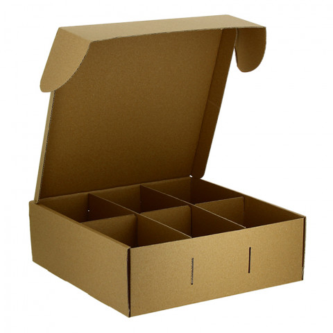 CAJAS DE CARTON KRAFT MICROCANAL 6 DIVISIONES