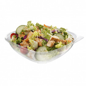 Transparent Pet Square Salad Bowl 1000cc