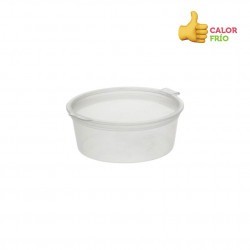 Tarrina PP reutilizable con tapa bisagra para salsas (60ml)