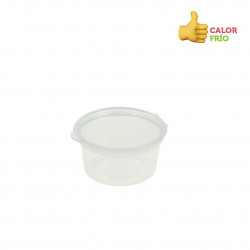 Tarrina PP reutilizable con tapa bisagra para salsas (30ml)