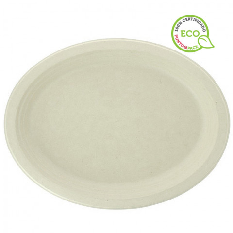 Platos de caña de azúcar Ovalado Grande 31x24. HASTA FIN DE STOCK