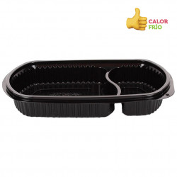 Envase reutilizable PP de 2 divisiones (1000cc)