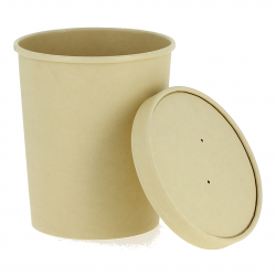 ECO bamboo cardboard container for soups and broths with lid (950ml). Until end of stock