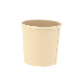 Envase cartón ECO bambú para sopas y caldos con tapa (350ml). Hasta fin de stock