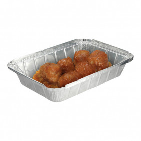 Curled and rectangular aluminum containers (890cc)