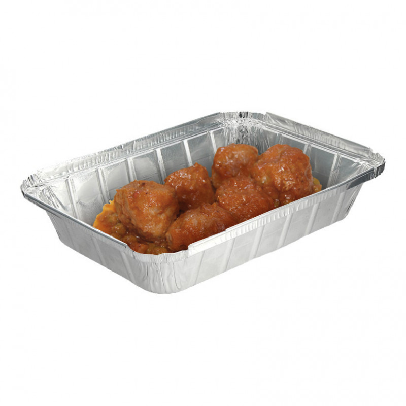 Curled and rectangular aluminum containers (890cc) Curled and rectangular aluminum containers (890cc)
