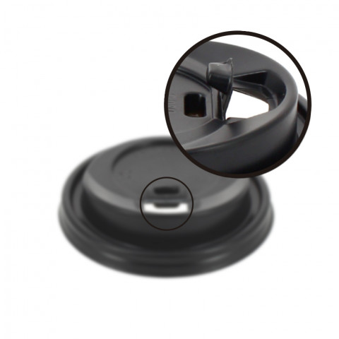 Tampa preta antiderrapante para copo de café (8Ø)