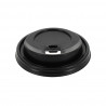 Black anti-spill lid for coffee glass (8Ø)