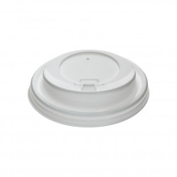 White non-spill lid for coffee glass (8Ø)