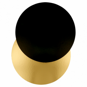 Disco Cartón Negro Oro para pastelería 22cm