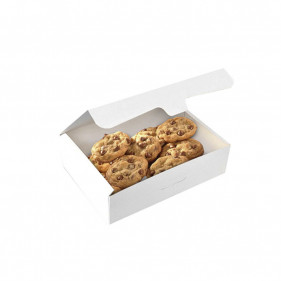 Caja de cartón blanca galletas y pastas (20,5x16x6cm)