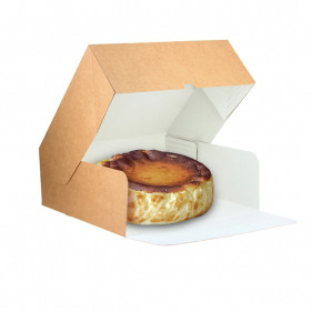 Caixa para bolo Kraft com abertura frontal (23x23x10 cm)
