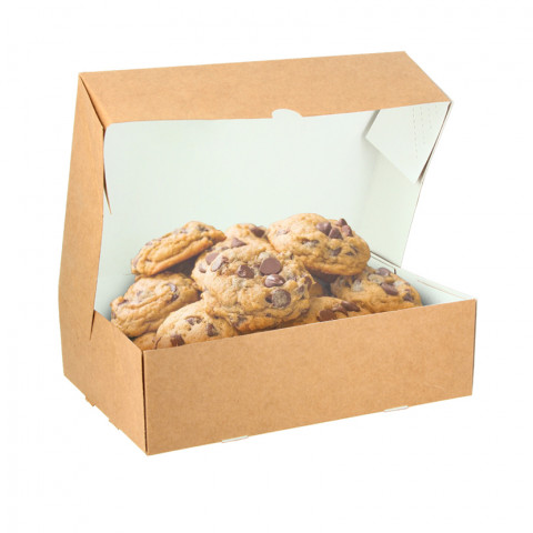 Boîte kraft pour biscuits et pâtisseries (19,5 x 13 x 5 cm)