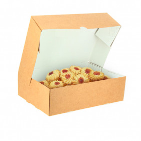 Kraft box for cookies and pastries (17.5 x 11.5 x 4.5cm)