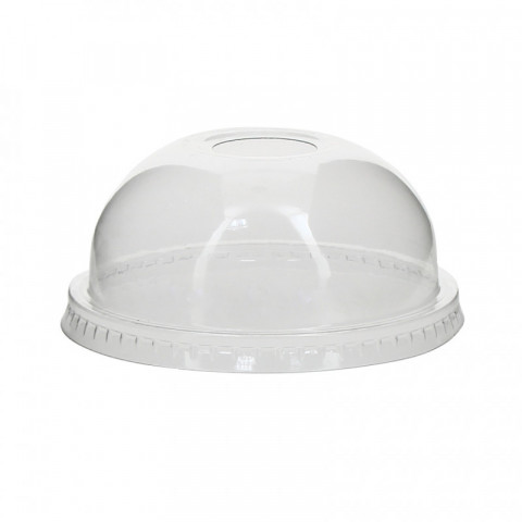 Tapa cúpula PET con agujero tarrina helado (9,4Ø). HASTA FIN DE STOCK