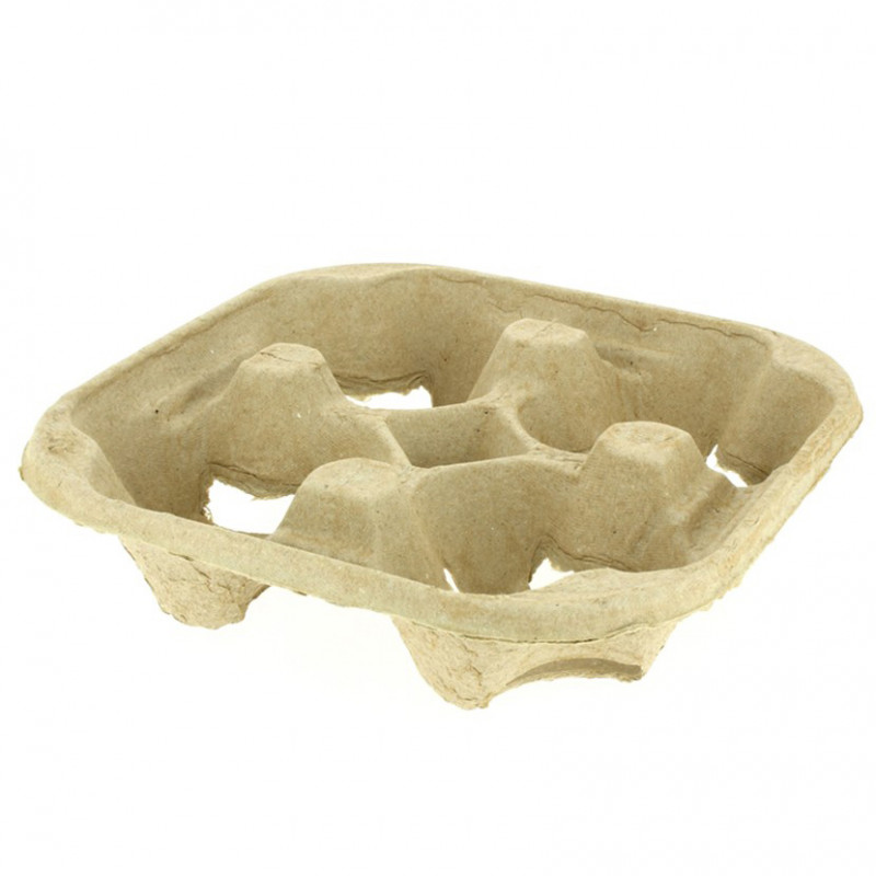 Porta-copos de cartão reciclável com 4 buracos