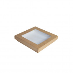 Square cardboard containers with window 25x25cm