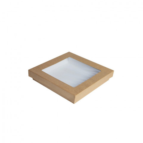 Conteneurs carrés en carton avec fenêtre 25x25cm