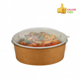 Envase de cartón deco kraft con tapa PP (550cc)