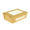 ENSALADERA CARTON KRAFT CON DOBLE VENTANA 700CC