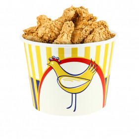 Cubos de pollo frito medianos con dibujo amarillo (2550cc)