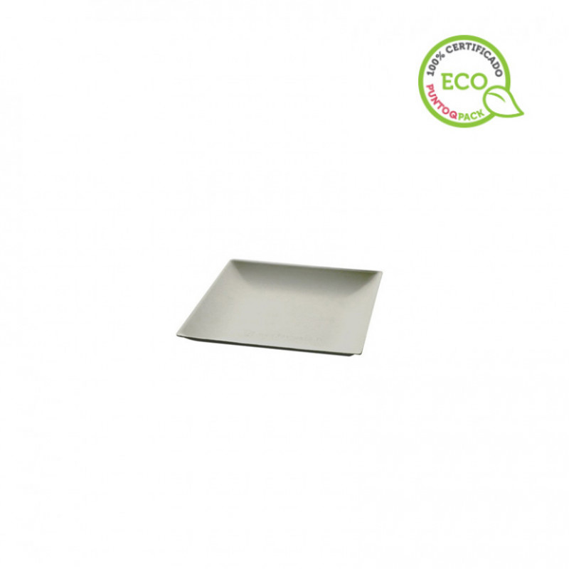 Square white fiber plate (11x11cm)