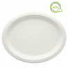 Prato oval de fibra na cor branca (32 x 25cm)
