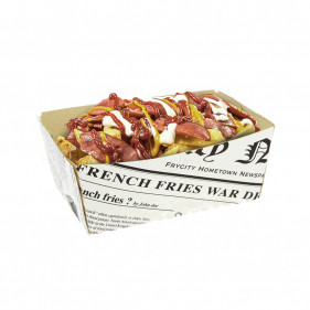Vintage cardboard trays for fried food 850ml